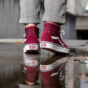 Suede Burgundy Sk8 Hi Vans
